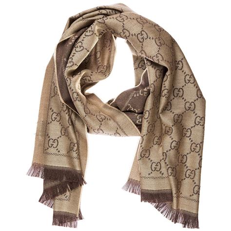 gucci jacquard silk scarf|Gucci wool scarf women's.